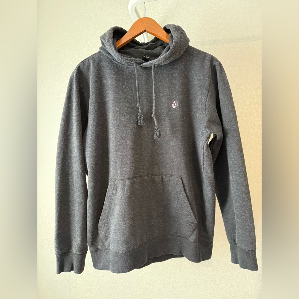 Volcom Men's Dark Gray Hoodie Pullover with Logo